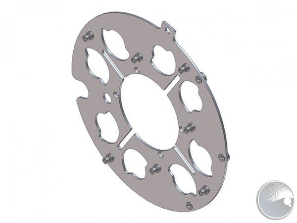 Iris and toothwheel plate assy