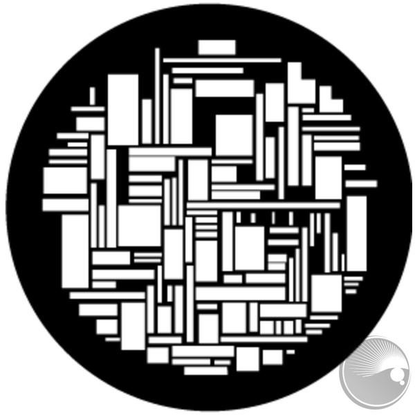 PL Gobo "Geometric, Square Pattern 2", E-Size, schwarz/weiß