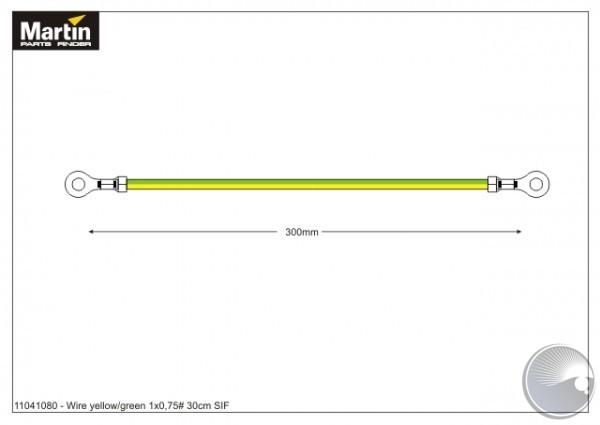 WIRE YEL/GR 1X0,75# 30CM SIF