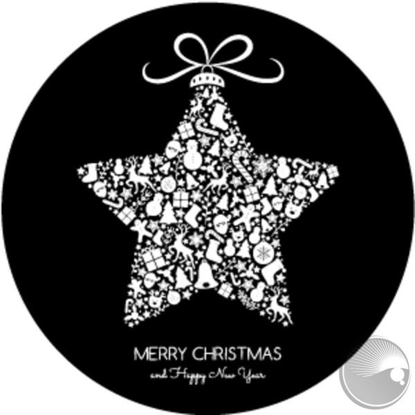 PL Gobo Christmas NewMerry 18, G size, black and white (gobo holder included)