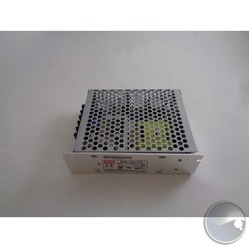 Power Supply 15V 75W 5.0A Enclosed (Mean Well)
