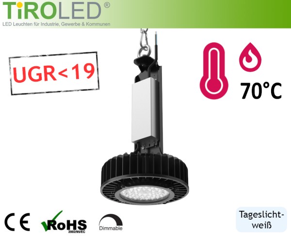 100 Watt LED Hallenleuchte | bis 70°C Umgebungstemperatur | 60° Abstrahlwinkel | 14000 lm | 5000 K |