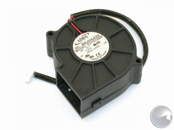 Fan 12V/DC centrif w.plug 22cm