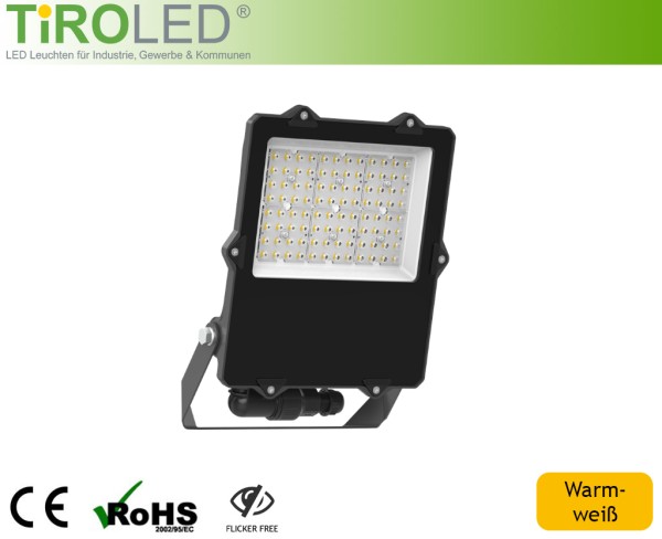 50 Watt LED Strahler | 6250 lm | warmweiß - 2700 K | IP66 | mit externer Anschlussbox | "Insect-Frie