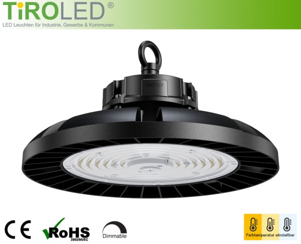 LED Hallenleuchte | einstellbare Leistung | einstellbare Farbtemperatur | 90° Abstrahlwinkel | xxx l