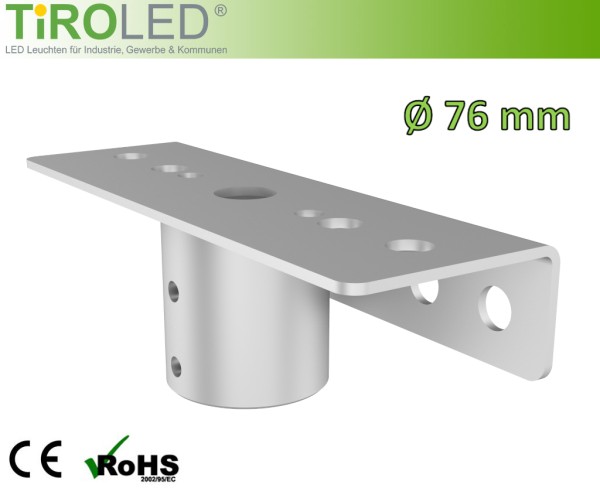 76 mm Mastadapter | für Mastzöpfe mit 76 mm Durchmesser | für alle LED Strahler | "Mira-Eco"