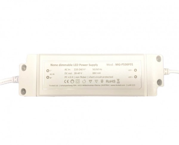 LED-Treiber Standard | nicht dimmbar | flickerfrei | für alle 36 Watt LED Panele by Tiroled