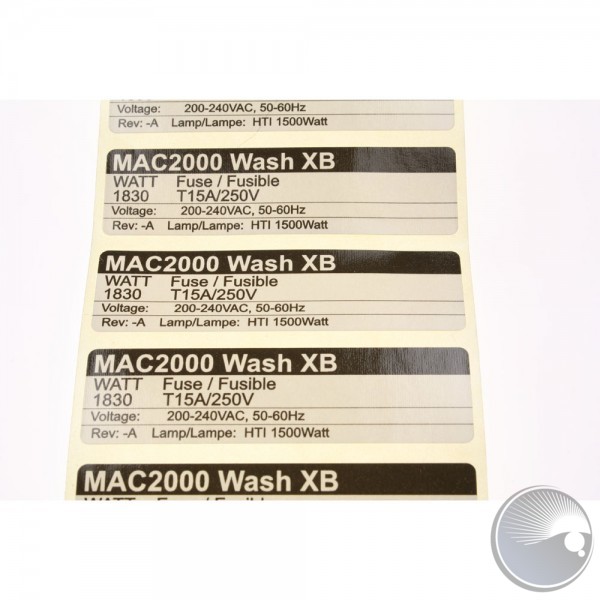 M2K wash XB fuse specs.