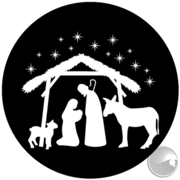 PL Gobo Christmas Nativity Silh 1, G size, black and white (gobo holder included)