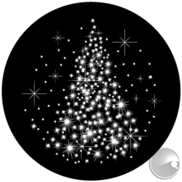 PL Gobo Christmas Glitter Tree, G size, black and white (gobo holder included)