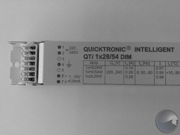 E-ballast, 1x28/54W, T5, DIM QTI