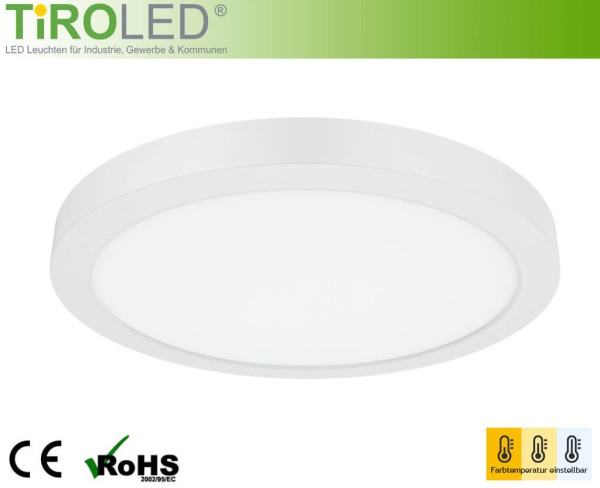 300 mm rundes LED Panel mit variablem Ausschnittsmaß 120 - 260 mm | 3000/4000/5700 K einstellbar | 1