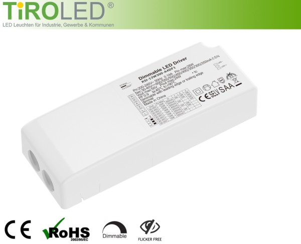 LED-Treiber | TRIAC für Phasendimmung | für 7 und 12 Watt "Rondo 4" Panels und | 12 Watt "Punta 2.0"