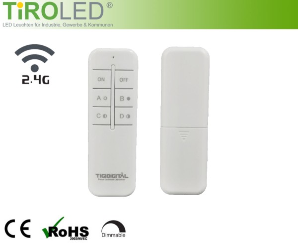 RF 2.4G wireless Fernbedienung | für 36 Watt LED-Treiber "T5601R" und | 50 Watt LED-Treiber "T5461R"