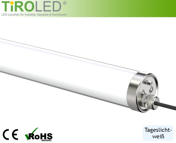150 cm LED Feuchtraumleuchte aus Glas | Korrosions- und ölbeständig | 50 Watt | tageslichtweiß - 500