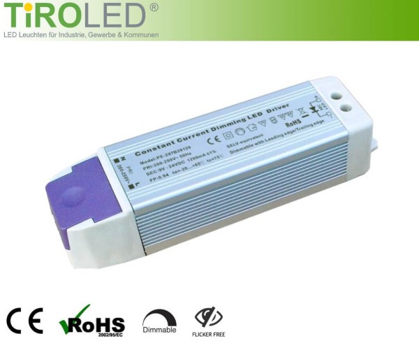 LED Treiber TRIAC | dimmbar | flickerfrei | für 50 Watt LED Panele | 1200 mA | "PE298B42120"