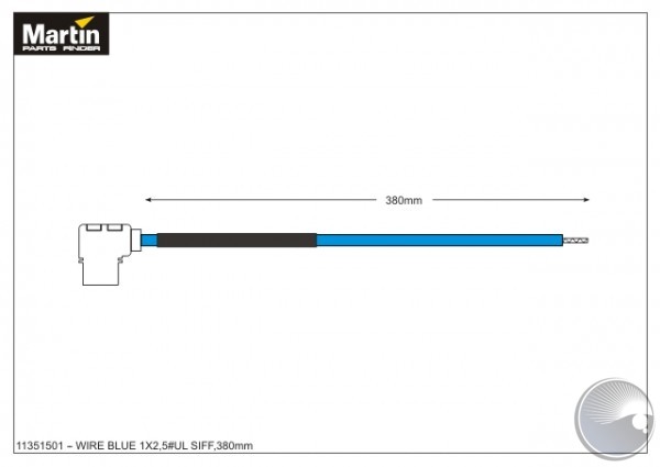 Martin WIRE BLUE 1X2,5#UL SIFF,380mm