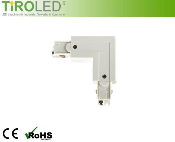 L-Verbinder reversibel für 3-Phasen Schienen | weiß | Pro-M438