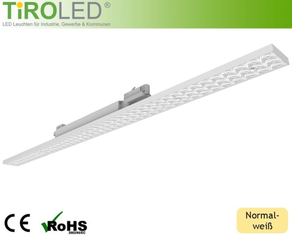 150 cm lineare LED 3-Phasen Schienenleuchte | 42 - 60 Watt einstellbar | normalweiß - 4000 K | max.