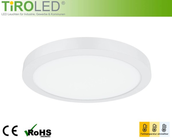235 mm rundes LED-Panel mit variablem Ausschnittsmaß 65 - 205 mm | 3000/4000/5700 K einstellbar | 10