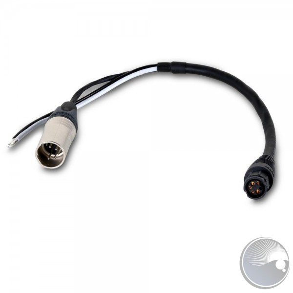 Martin Power + Data Input Cable, XLR5 male + 2 wires (Power) to BBD, 0,25m