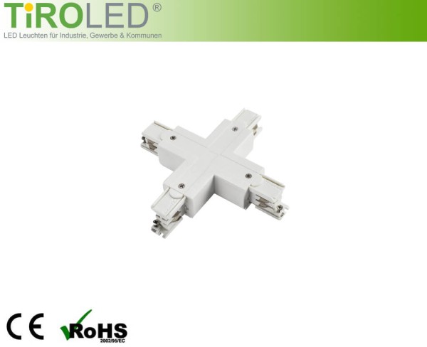 X-Verbinder für 3-Phasen Schienen | weiß | Pro-0437