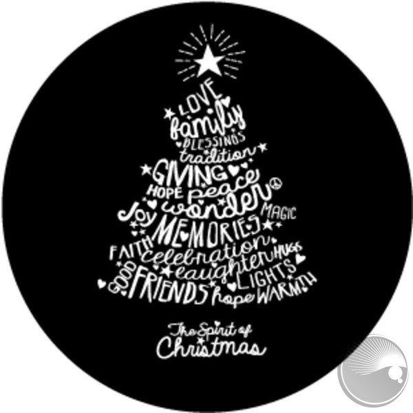 PL Gobo "Christmas Circles Tree", E-Size, schwarz/weiß