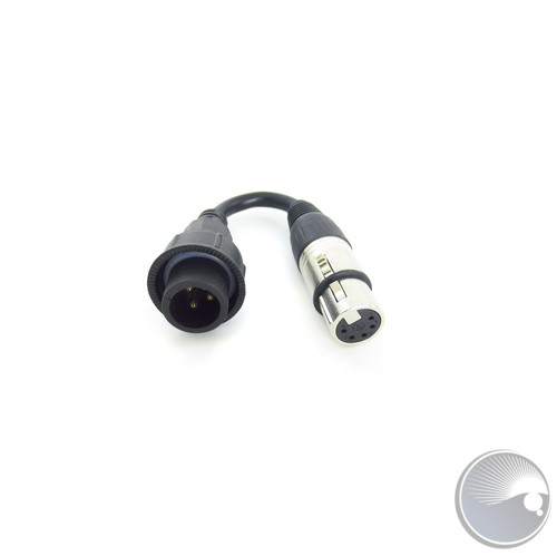 5-pin female (input) DMX-to-3-pin male IP adaptor
