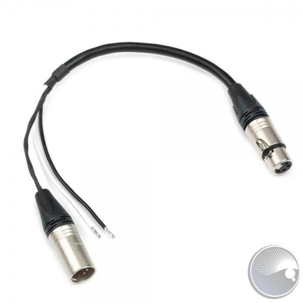 Martin Power + Data Adapter, XLR4 male + XLR5 male to XLR4 female, 0,25m