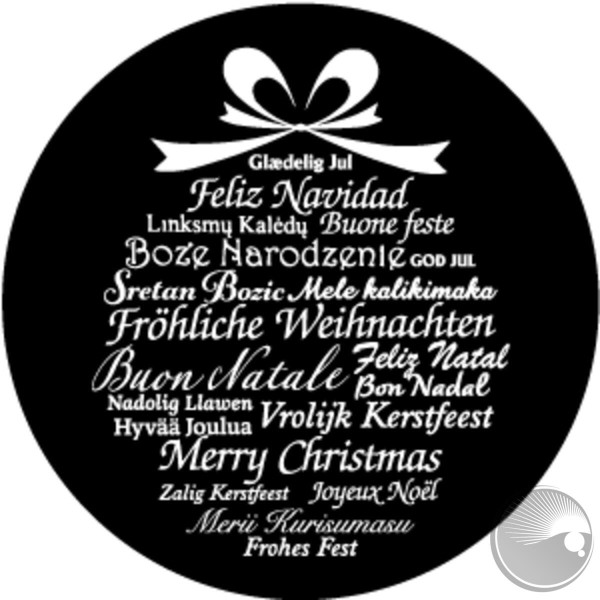 PL Gobo, Christmas Typo Greetings 16, F-size, schwarz/weiss