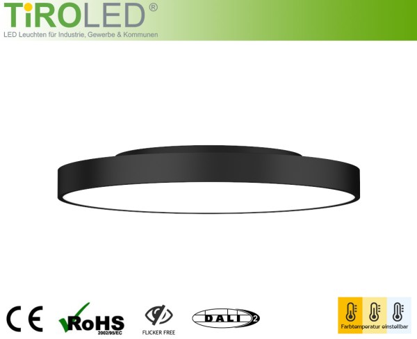 400 mm runde LED Deckenleuchte | 3000-4000-5700 K einstellbar | 40 Watt | max. 4000 lm | DALI-2 und