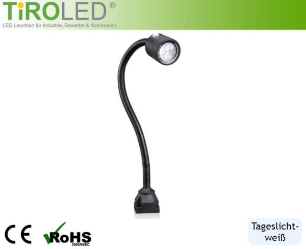 4,5 Watt LED Maschinenleuchte | 24V | Schwanenhals mit Schraubsockel | 480 lm | tageslichtweiß - 600
